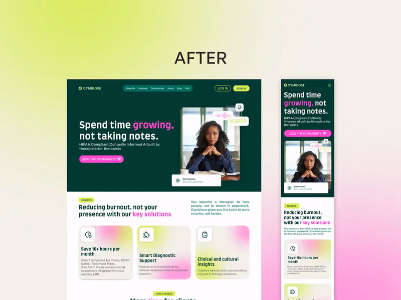 Cymbiose website redesign