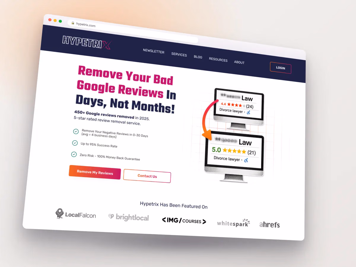 Hypetrix landing page