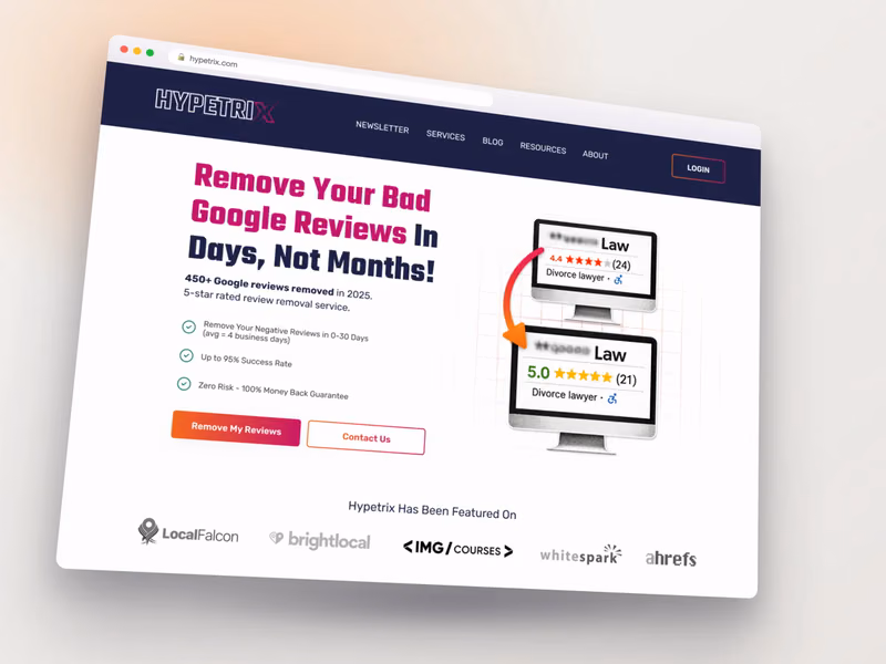 Hypetrix SaaS landing page