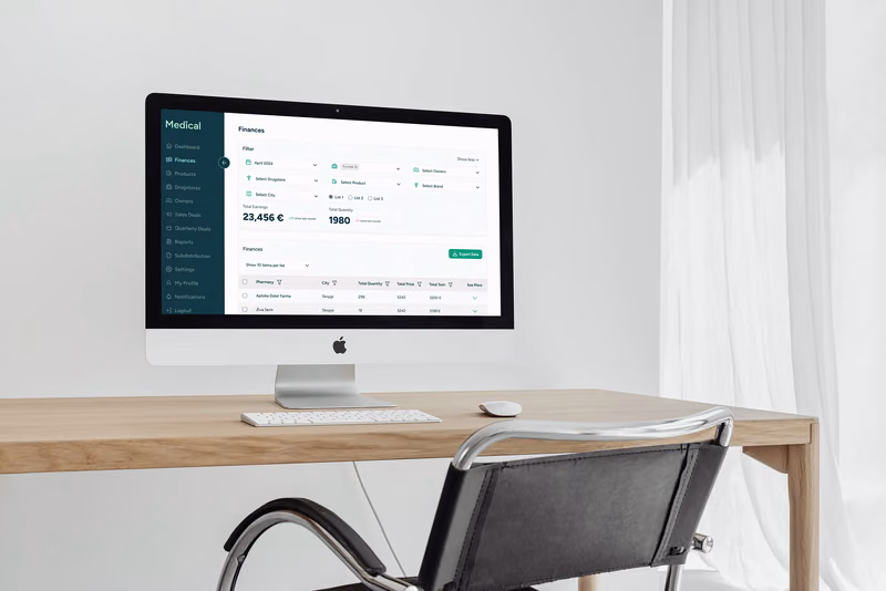 PharmaConnect healthcare SaaS dashboard